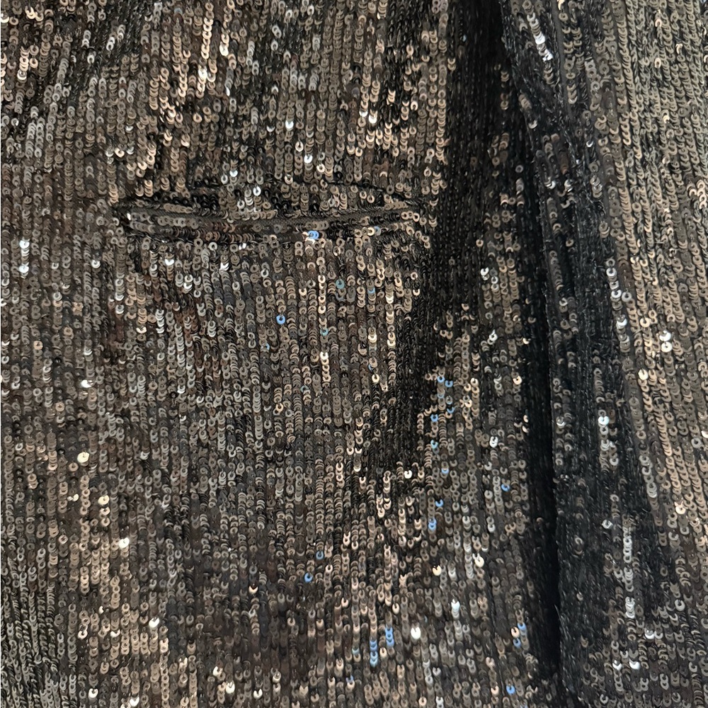 Black Sequin Gianni Bini blazer - Picture 4 of 5
